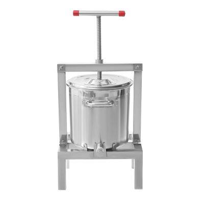 LOYALHEARTDY DIY Large Fruit Wine Press, 10L/2.6gal Honey Press Machine Grape Press for Wine Making, Stainless Steel Cider Wine Bladder Press Natural Juice Making with T-Handle