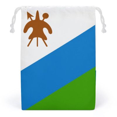 Calculay Lesotho Flag Sail Bulb Rope Storage Bag - Reusable Grocery Bag, Home, Kitchen Storage, Wedding and Birthday Party Gift Bag