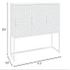 GOLINPEILO Metal Sideboard Storage Cabinet with 3 Doors, Steel Storage Cabinet for Living Room,Home,Hotel,Office,Garage, White 41.3"x13.8"x29.5" Steel view 2