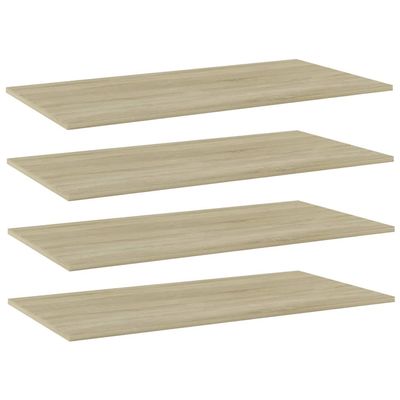 GOLINPEILO 4 pcs Bookshelf Boards Chipboard Replacement Panels Storage Units Organizer Display Shelves, Sonoma Oak 39.4"x19.7"x0.6"