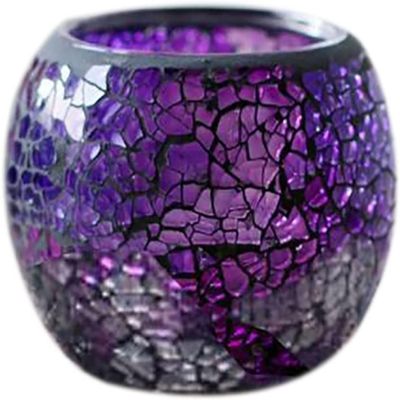 ALHJ Glass Mosaic Candle Holder Romantic Dinner Home Decor Candle Holder Wedding Birthday Candle Holder Table Decoration (Color : A, Size : 8.5 * 8.5 * 7cm)