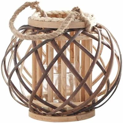 ALHJ Living Room Tea Light Stand Hanging Windproof Crafts Home Decoration Round Bar Cage Candle Holder (Color : A, Size : Large)