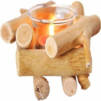 ALHJ Simple Natural Log Tree Branch Candle Holder Incense Candle Cup Romantic Home Furnishing Candle Holder (Color : OneColor)