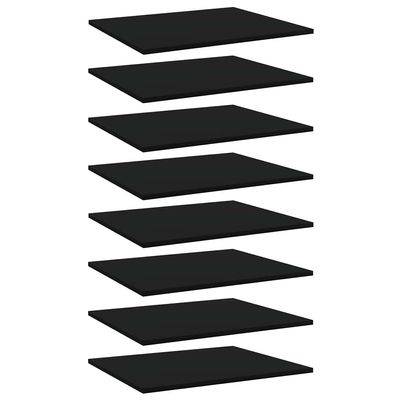 GOLINPEILO 8 pcs Bookshelf Boards Chipboard Replacement Panels Storage Units Organizer Display Shelves, Black 23.6"x19.7"x0.6"