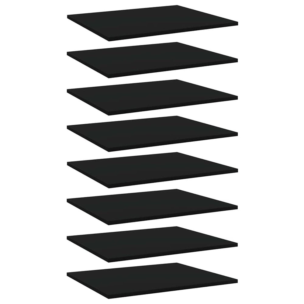 GOLINPEILO 8 pcs Bookshelf Boards Chipboard Replacement Panels Storage Units Organizer Display Shelves, Black 23.6"x19.7"x0.6"