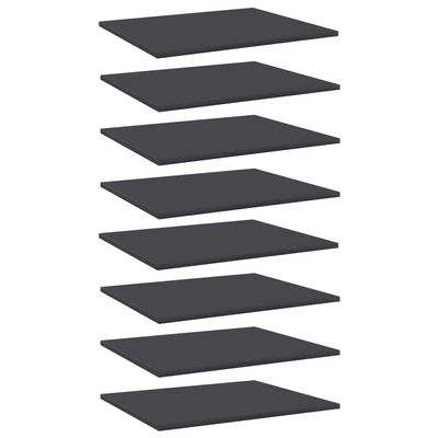 GOLINPEILO 8 pcs Bookshelf Boards Chipboard Replacement Panels Storage Units Organizer Display Shelves, Gray 23.6"x19.7"x0.6"