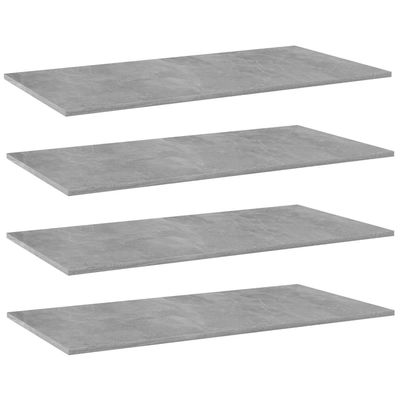 GOLINPEILO 4 pcs Bookshelf Boards Chipboard Replacement Panels Storage Units Organizer Display Shelves, Concrete Gray 39.4"x19.7"x0.6"