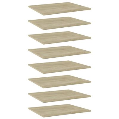 GOLINPEILO 8 pcs Bookshelf Boards Chipboard Replacement Panels Storage Units Organizer Display Shelves, Sonoma Oak 23.6"x19.7"x0.6"