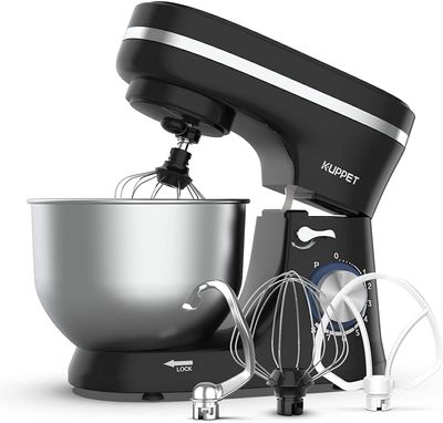 8 Speed Electric, 3 in 1 Stand Mixer, 4.7QT Stainless Steel Bowl - Black