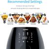 5.8 Quart Air Fryer 1700W, Touch Screen, Easy Clean, Timer, 1700W - Black view 2