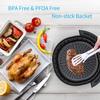 5.8 Quart Air Fryer 1700W, Touch Screen, Easy Clean, Timer, 1700W - Black view 4
