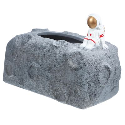 1pc Box Astronaut Tissue Box Resin Tissue Cover Spaceman Figures Tissue Case Container Astronaut Sculptures Napkin Holder for Car Napkin Holder for Home Storage Statuette Office