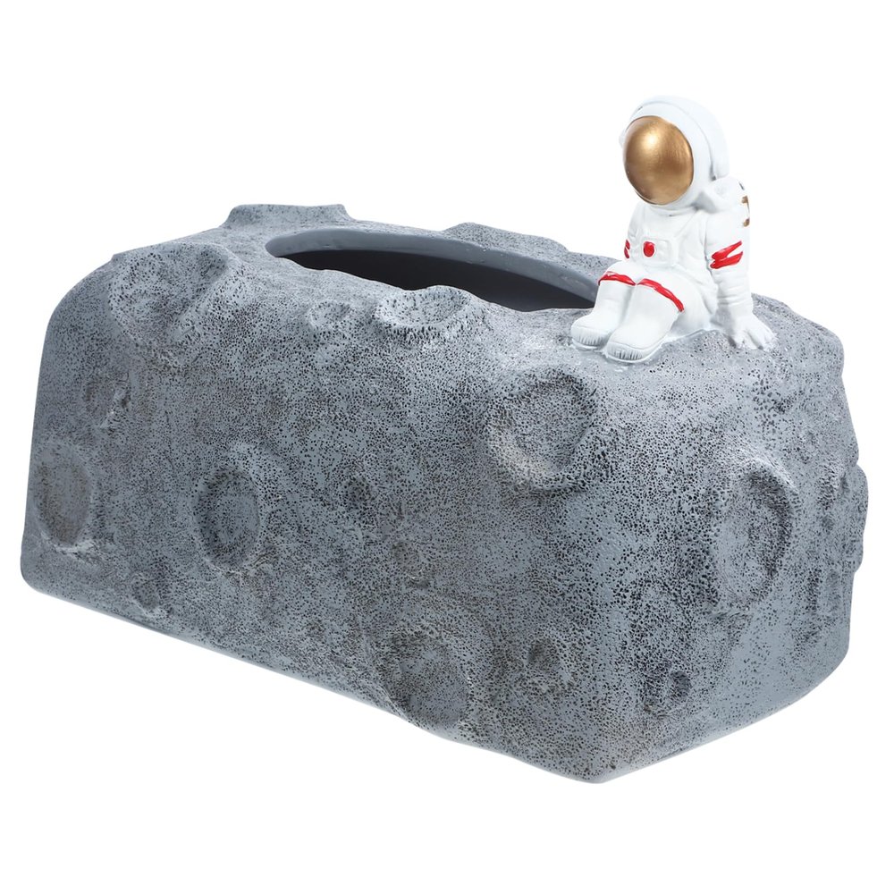 1pc Box Astronaut Tissue Box Resin Tissue Cover Spaceman Figures Tissue Case Container Astronaut Sculptures Napkin Holder for Car Napkin Holder for Home Storage Statuette Office