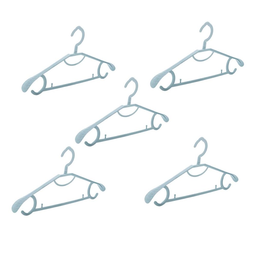 5pcs Plastic Hangers Non-Slip Windproof Clip Hangers for Clothes Wardrobe Bracket Traceless Design