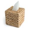 KOLWOVEN Tissue Box Holder - Square- Rattan Wicker Tissues Cube Box Cover -Boho Decorative Woven Facial Tissue Holder on Table and Barthroom (Square) view 1