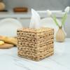 KOLWOVEN Tissue Box Holder - Square- Rattan Wicker Tissues Cube Box Cover -Boho Decorative Woven Facial Tissue Holder on Table and Barthroom (Square) view 2