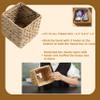 KOLWOVEN Tissue Box Holder - Square- Rattan Wicker Tissues Cube Box Cover -Boho Decorative Woven Facial Tissue Holder on Table and Barthroom (Square) view 3