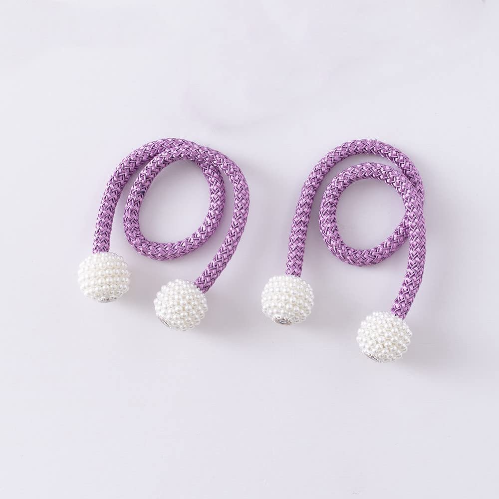 Magnetic Curtain Clip Curtain Holders Tie Back Buckle Clips Hanging Ball Buckle Tie Back Curtain Accessories Home Decor,Light Purple