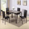 QHYDZ 5-Piece Kitchen Dining Table Set for Dining Room,Compact Space with Faux Marble Top - Black,Dinning Set,Table&4 Chairs-Black view 1