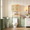 SMIBUY Bathroom Over The Toilet Storage Cabinet, 2 Door Bamboo Cabinet Organizer, Freestanding Space Saver Toilet Rack with Adjustable Inside Shelf and Open Shelf (Natural) view 2