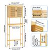 SMIBUY Bathroom Over The Toilet Storage Cabinet, 2 Door Bamboo Cabinet Organizer, Freestanding Space Saver Toilet Rack with Adjustable Inside Shelf and Open Shelf (Natural) view 3