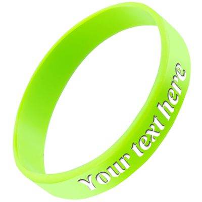 Krcooky Custom Rubber Bracelet 1/10/30/50/100 ct Personalized Silicone Wristbands Customizable Debossed for Motivation, Events, Gifts, Promotions, Party, Awareness (Light Green, Adult/8)