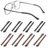 Junsika Eyeglass Temple End Tips Soft Silicone Anti Slip Eyeglass Replacement Temples for Flat Thin Eyeglass Legs 8 Pairs Black and Brown view 1