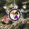 2022 Halloween Ornaments 3 Inch Gnome with Broom Snowflake Ornament Trick Or Treat Spider Web Night Before Christmas Tree Hanging Ornament Gothic Snowflake Metal Keepsake Gift view 4