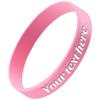 Krcooky Custom Rubber Bracelet 1/10/30/50/100 ct Personalized Silicone Wristbands Customizable Debossed for Motivation, Events, Gifts, Party, Awareness (Pink, Youth/7) view 1