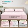 THREAD SPREAD 100% Egyptian Cotton Sheets Queen Size Bed Set - 4 PC 800 High Thread Count Egyptian Cotton Queen Sheet Set (Blush), Soft, Cooling, 16" Deep Pocket Sateen Weave Luxury Hotel Bedsheet view 4