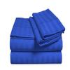 100% Egyptian Cotton 1000 Thread Count, Attached Waterbed Sheets 4 Piece, Super Single Size, 10 Inch Deep Pocket Waterbed Sheet Set, Royal Blue Stripe view 1
