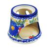 Polmedia Polish Pottery Heater - Blue Marguerite Pattern Handmade in Boleslawiec Poland + Certificate of Authenticity view 1