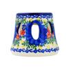 Polmedia Polish Pottery Heater - Blue Marguerite Pattern Handmade in Boleslawiec Poland + Certificate of Authenticity view 3