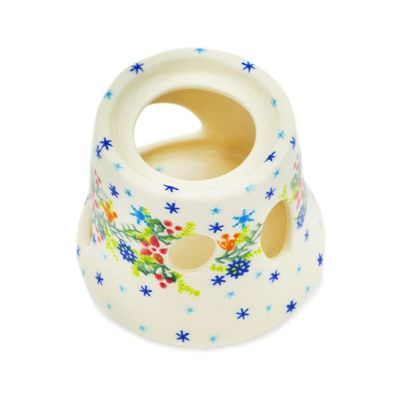 Polmedia Polish Pottery Heater - Magical Winter Pattern Handmade in Boleslawiec Poland + Certificate of Authenticity