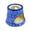 Polmedia Polish Pottery Heater - Wild Blue Pattern Handmade in Boleslawiec Poland + Certificate of Authenticity view 3