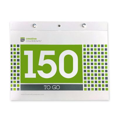 100 & 150 day Green Square Tear Off Countdown Calendar (Green, 150 Days)