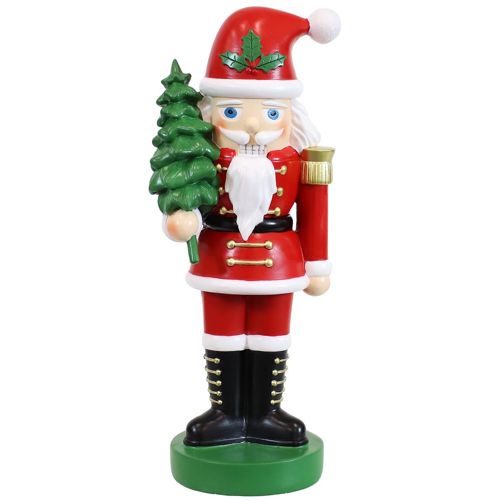 Sunnydaze Santa Claus Nutcracker Christmas Decor - 17" H Indoor Nutcracker Christmas Figurines - Hand-Painted Polyresin