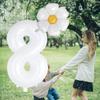 White Number 5 Daisy Balloons Set,5th Birthday Party Decorations,32 Inch 5 Daisy Balloons, Daisy Foil Balloons for Party, Birthday, Baby Shower, Wedding Dcor, Groovy Boho Daisy Party Supplies-5 view 4