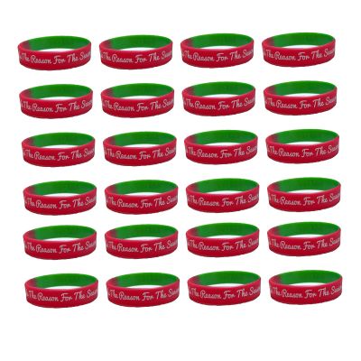 Biblebanz 100 Pack Jesus Is The Reason For The Season Silicone Wristbands Isaiah 9:6