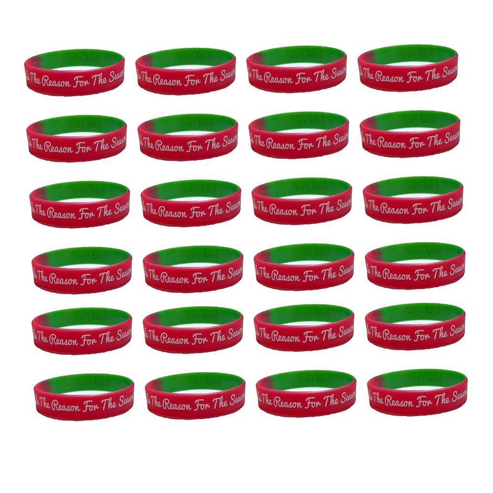 Biblebanz 100 Pack Jesus Is The Reason For The Season Silicone Wristbands Isaiah 9:6
