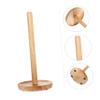 Zerodeko 1pc Creative Solid Wood Toilet Paper Holder Stylish Tissue Storage Rack for Bathroom Kitchen Office Rubberwood Design for Home Decor Space-Saving Roll Paper Stand view 4