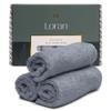 Loran Silver Grey Washcloths Set of 6 Soft Facial Cloths 10 x 10 100% Viscose Derived from Bamboo Spa-Like Feel Silky Face Cloth for Skin Cleansing view 1