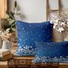Batmerry Christmas Snowflake Throw Pillow Covers,Blue Space Winter Holiday Sparkle Decorative Pillow Covers Digital Printing Blended Fabric for Couch Sofa Bed Invisible Zipper 12X20 in view 3
