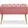 Topeakmart Velvet Footstool Bench Upholstered Ottoman Footrest Stool Button Tufted Ottoman Stool Couch Pink view 1