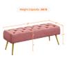 Topeakmart Velvet Footstool Bench Upholstered Ottoman Footrest Stool Button Tufted Ottoman Stool Couch Pink view 3