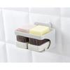 Zerodeko 2pcs Double Layer Soap Drainer Box Non-Trace Viscose Soap Holder for Bathroom Kitchen Grey Strong Adhesive Easy to Install Fast Water Filtration Hooks for Bath Accessories view 2