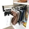 Closet Clothes Hanger Rail, Pull Out Clothes Hanger Rod Adjustable Wardrobe Clothing Rail Hanger Rack Bar for Pants Clothes Tainless Stee (Size : 500mm/19.7INCH) view 1