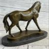 EUROPEAN BRONZE Handcrafted Bronze Sculpture Sale Base Marble Horse Arabian Lost Wax Art Handmade Gift Home Bronze Statue view 4