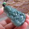 gojade Certified Green Burma 100% Natural A Jade Jadeite Pendant Guanyin Kwan Yin Lotus Flower Necklace 548737 GS view 2