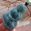 gojade Certified Green Burma 100% Natural A Jade Jadeite Pendant Guanyin Kwan Yin Lotus Flower Necklace 548737 GS view 4